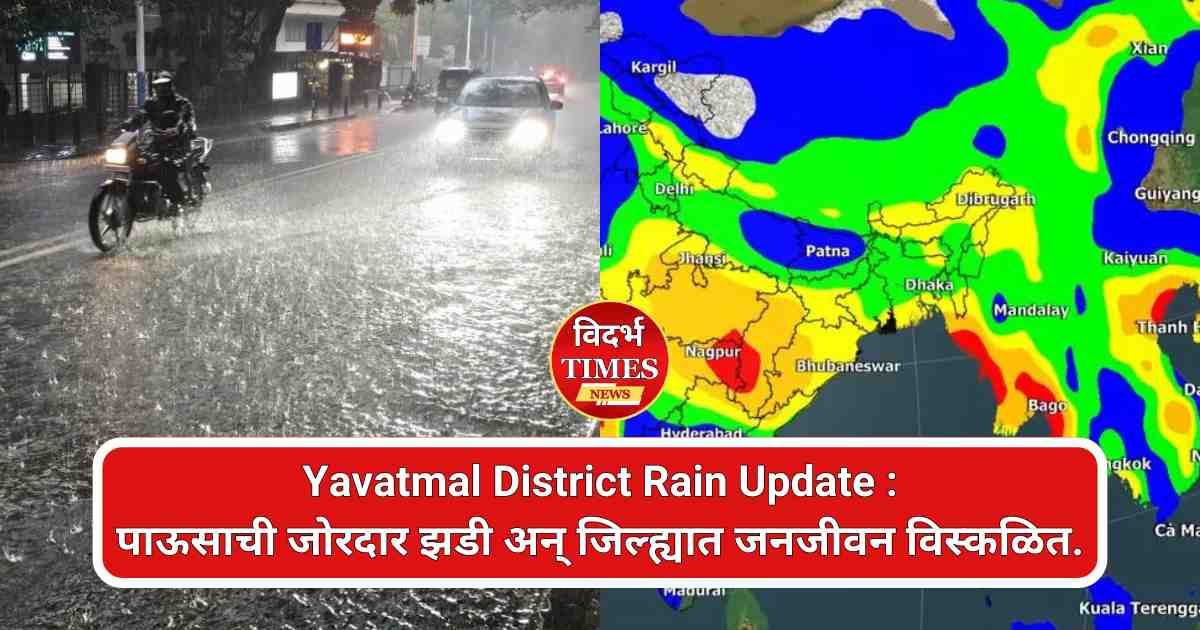 Yavatmal District Rain Update : पाऊसाची जोरदार झडी अन् जिल्ह्यात जनजीवन विस्कळित.